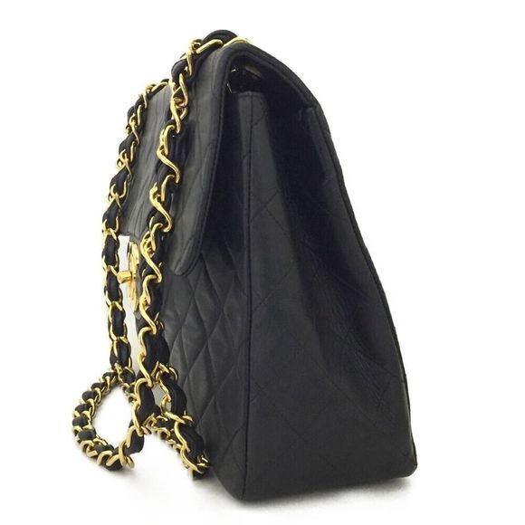 ❌❌ CHANEL Maxi Jumbo 34 Quilted Matelasse XL Lambskin vintage Crossbody flap Bag - Picture 8 of 16